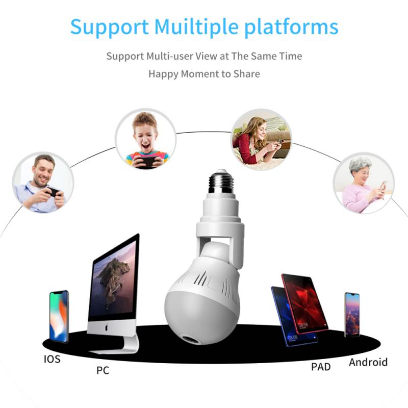 360° Panoramic Hidden Light Bulb Wifi Camera